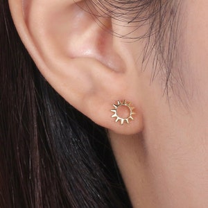 Sun Studs, Dainty Earrings, Sun Stud Earrings, Gold Sun Earrings, Gold Or Silver Stud Earrings, Tiny Stud Earrings, Small Earrings