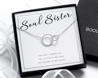 Soul Sister Necklace, Necklace or Bracelet, Best Friend Gift, Jewellery For Best Friend, Interlinked Circles Necklace, Best Friend Jewellery