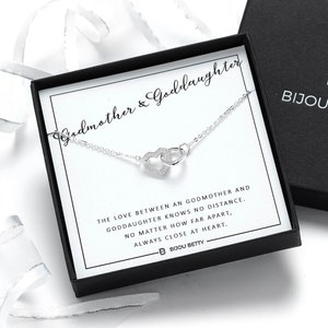 Sterling Silver Godmother Goddaughter Necklace Christening Gift