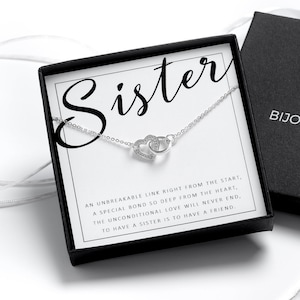 Sister Gift Sister Jewellery Gift Ideas for Sisters Little Sister Necklace Silver Heart Necklace Interlinked Necklace Sterling Silver Etsy Canada