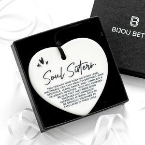Ceramic Soul Sister Heart Gift for Best Friend Keepsake