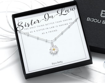 Sterling Silver Gift for Sister in Law Birthday Necklace Keepsake Gift