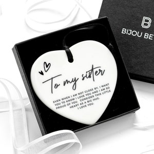 Schwester Geschenk, Geschenk für große Schwester, kleine Schwester, Haus Dekoration, Geschenkideen für Schwester, Keramik Herz für Schwester, Geburtstagsgeschenk für Schwester