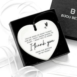 Ceramic Thank You Heart Keepsake Gift for Friend Mum Midwife or