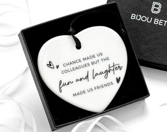 Colleague Friendship Ceramic Heart Decoration: Leaving or Retirement Gift