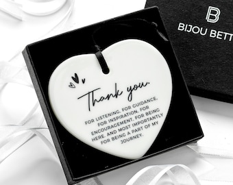 Ceramic Heart Thank You Keepsake: Friend, Teacher, Mentor Gift