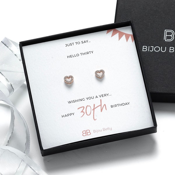 30th Birthday Silver Earrings, 30th Birthday Gift, 30th Gift For Her,  30th Birthday For Daughter, Sister, 30th For Friend,  30th Jewellery