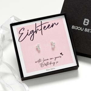 18. Geburtstag Ohrringe Sterling Silber Geschenk für sie Andenken für Tochter, Schwester, Freund