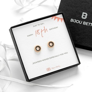 Cadeau pour un 18e anniversaire de naissance pour elle - Boucles d'oreilles cercle en argent massif - Cadeau spécial pour les 18 ans - Idée de bijoux unique pour adolescent - Cadeau de boucles d'oreilles