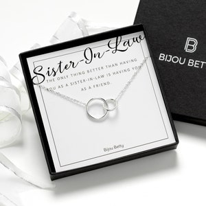 Cadeau belle-soeur, belle-soeur collier, idées cadeaux belle-soeur, mariage, merci, demoiselle d'honneur, shower de bébé, anniversaire belle-soeur