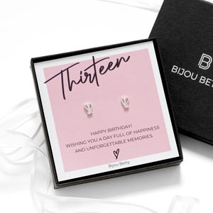 Boucles d'oreilles coeur en argent sterling, cadeau de 13e anniversaire, 925 CZ, fille
