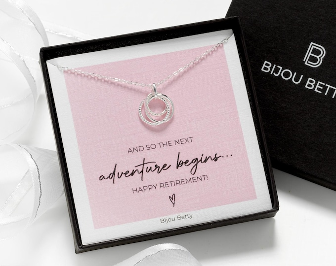 Retirement Sterling Silver Three-Ring Necklace – Colleague Gift