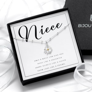 Niece Gift Sterling Silver Daisy Necklace