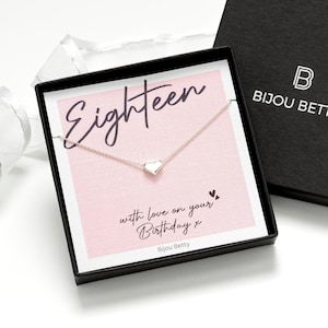 18th Birthday Sterling Silver Heart Necklace Keepsake Jewellery For Daughter Sister Friend