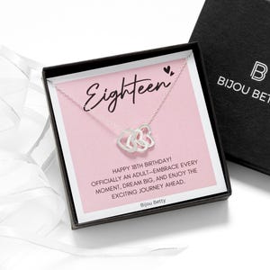 Sterling Silber 18. Geburtstag Halskette, drei Herzen Geschenk für sie, Tochter, Freund