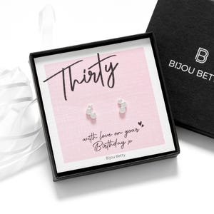 925 Silber Ohrringe zum 30.Geburtstag, Geschenk für Sie, Tochter