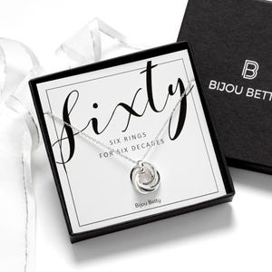 60th Birthday Silver Necklace, 60th Birthday Gift, 60th Gift For Her, 60th Birthday For Daughter,  60th For Friend, 60th Jewellery, 60 Gift