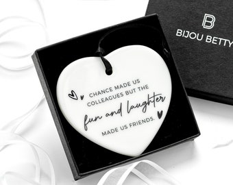 Colleague Gift Ceramic Keepsake Heart Decoration Friendship
