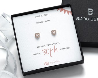 Pendientes de plata de ley para regalo de cumpleaños número 30, 40, 50 y 60