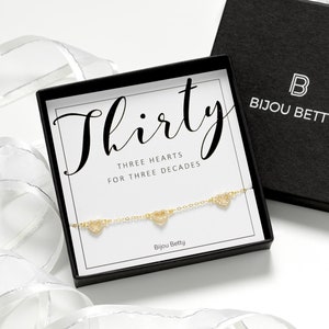 Sterling Silver 30th Birthday Bracelet Gift for Her
