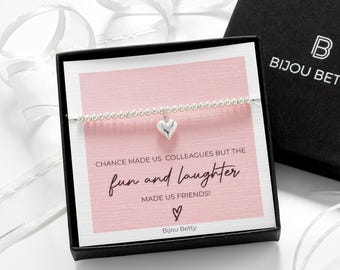 Sterling Silber Herz Armband: Kollege Abschied Geschenk