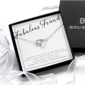 Best Friend Necklace Sterling Silver Heart CZ Gift Keepsake