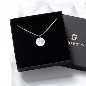 Dandelion Necklace Sterling Silver Gift for Her Birthday Daughter, Friend, Sister, Granddaughter