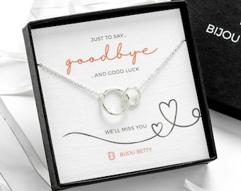 Colleague Leaving Gift Necklace or Bracelet Sterling Silver Circles Interlinked