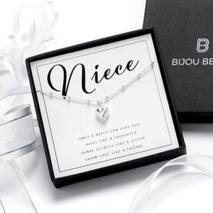 Niece Gift Sterling Silver Heart Necklace