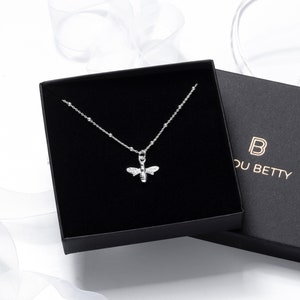 Sterling Silver Bee Necklace Gift for Her