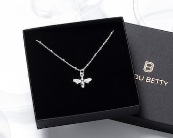 Sterling Silver Bee Necklace: Nature Lover Gift