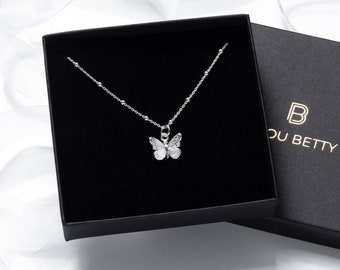 Sterling Silver Butterfly Necklace Keepsake Gift Birthday