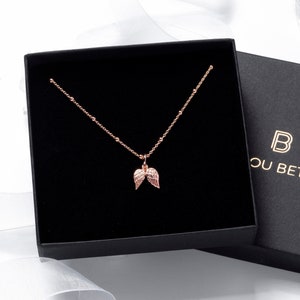 Rose Gold Angel Wing Necklace Memorial Gift