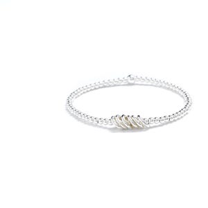 60th Birthday Sterling Silver Bracelet – 6 Rings for 6 Decades