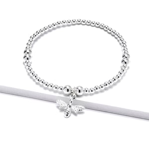 Sterling Silver Honey Bee Charm Bracelet - Symbol of Diligence and Tenacity