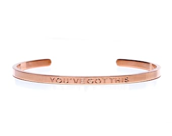 You've Got This Cuff Bracelet: Stainless Steel Affirmation Jewelry