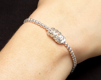 50th Birthday Sterling Silver Bracelet: Five Decades Gift