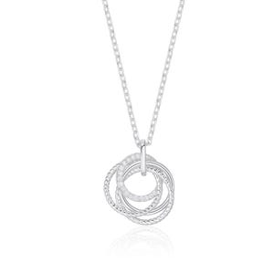 40 Jahre Geburtstag Halskette, Sterling Silber 4 Ringe CZ Geschenk Mama, Tochter