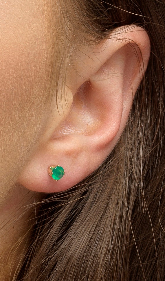 Buy Green Onyx Stud Earrings Green Onyx and Gold Filled