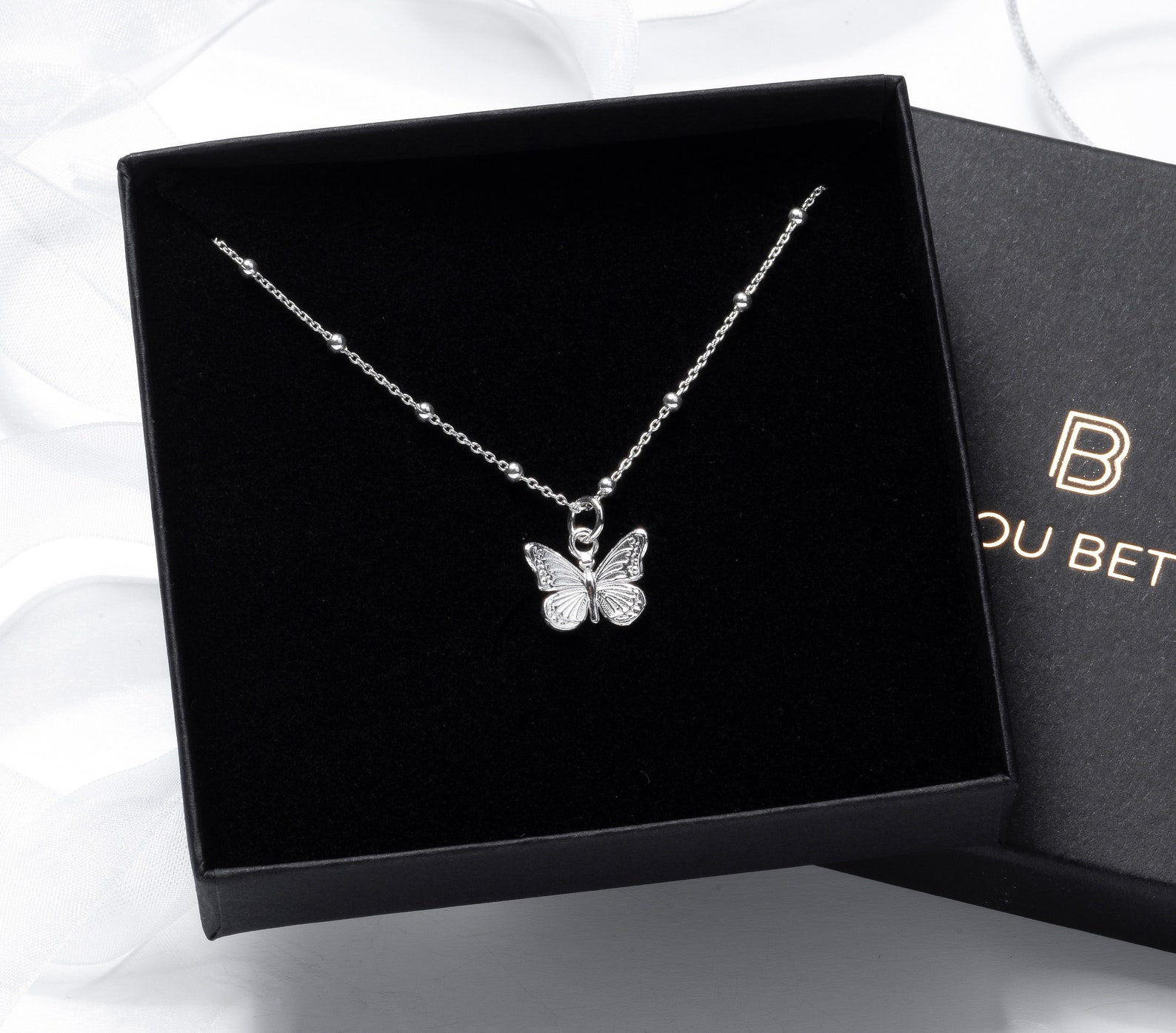 Butterfly Necklace Silver Butterfly Necklace Friendship Etsy