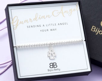 Guardian Angel Bracelet, Silver Angel Bracelet, Friendship Bracelet, Angel Friendship Bracelet, Guardian Angel Gift, Gift For Loss