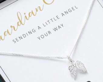 Small angel shop wing necklace