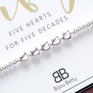 50th Birthday Silver Bracelet, 50th Birthday Gift, 50th Gift For Her, 50th Birthday For Daughter, 50th For Friend, 50th Jewellery