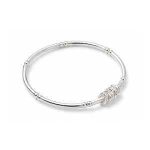 50th Birthday Sterling Silver Bracelet Keepsake Gift 5 Rings Decades Jewellery