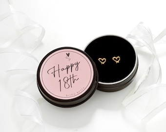 Pendientes de corazón para el 18.º cumpleaños, regalo para hija, hermana o amiga.