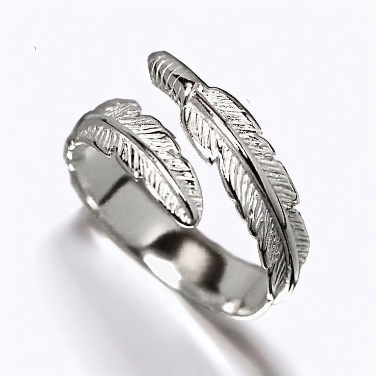 指輪・リング WANDERING YOUTH antique feather ring BMY191 Feather Ring, Blue Feather Ring, Adjustable Feather Ring