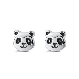 Sterling Silber Panda Ohrstecker