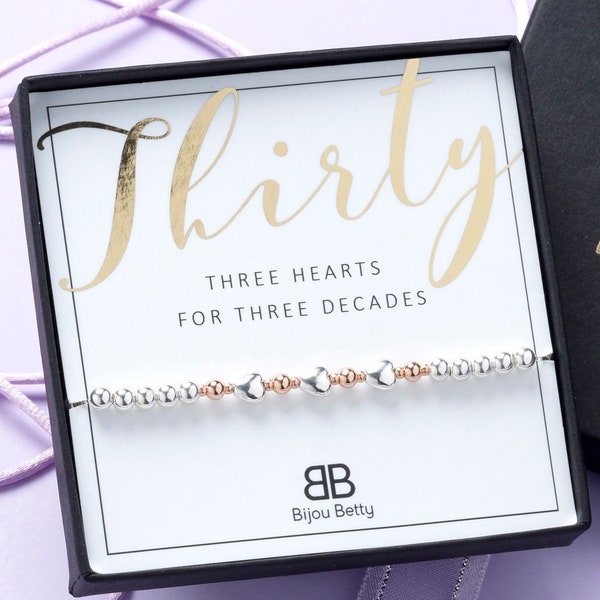 30th Birthday Bracelet, 30th Gift For Her, 30th Sister Gift, 30th Jewellery, 30th Birthday, 30th Gift Friend,30th Gift Daughter, 30th Gift