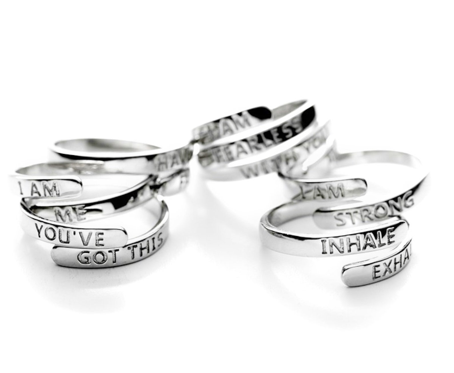 Sterling Silver Affirmation Ring I Am Strong Ring Adjustable Etsy