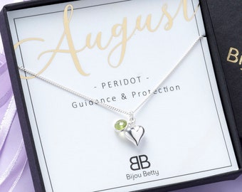 Birthstone Necklace, Dainty Necklace, Everyday Necklace, Peridot Necklace, August Birthstone Jewellery, Silver, August Birthstone Necklace